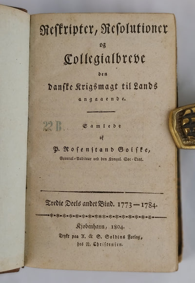 Reskripter, Resolutioner og Collegialbreve 1763-1784