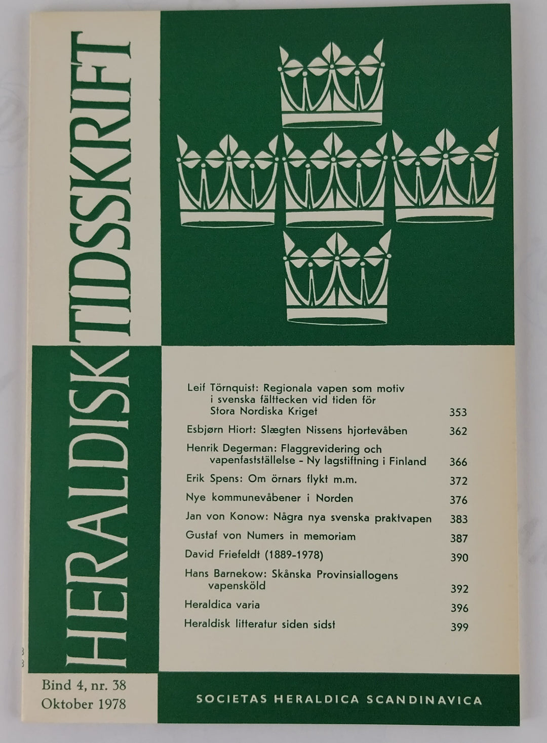 Heraldisk Tidsskrift nr. 38.