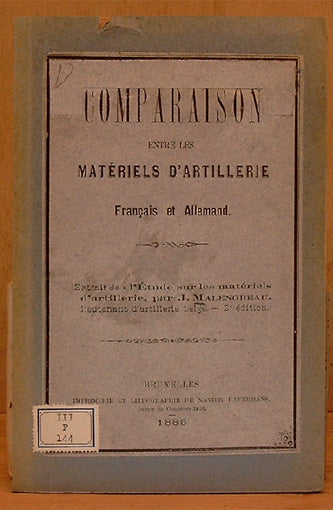 Comparaison entre les Matériels d'artillerie