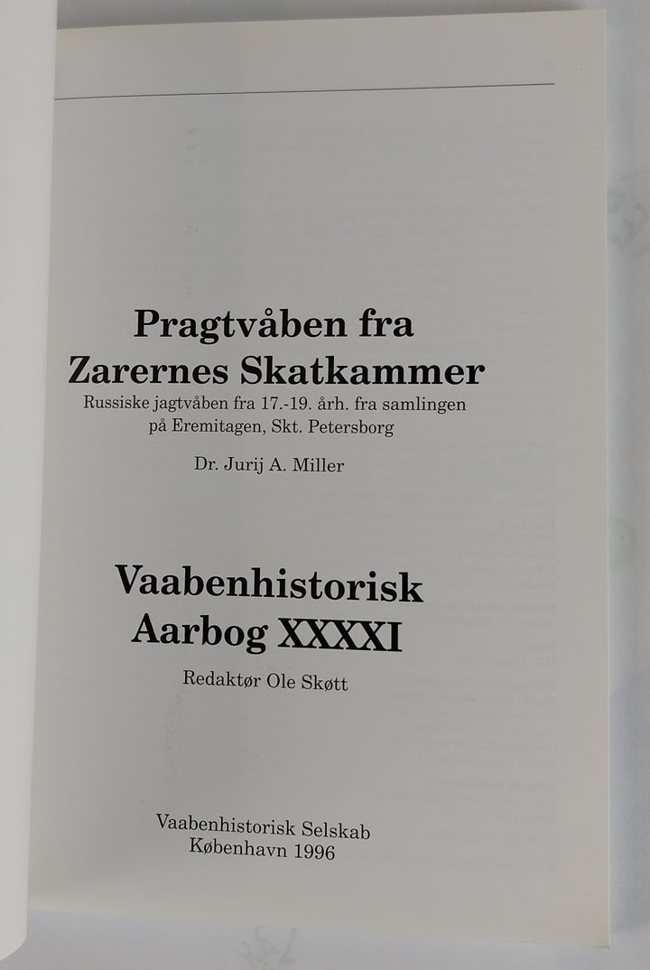 Vaabenhistoriske Aarbøger XXXXI, 1996