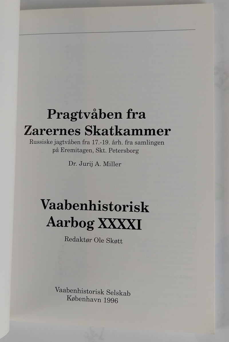 Vaabenhistoriske Aarbøger XXXXI, 1996