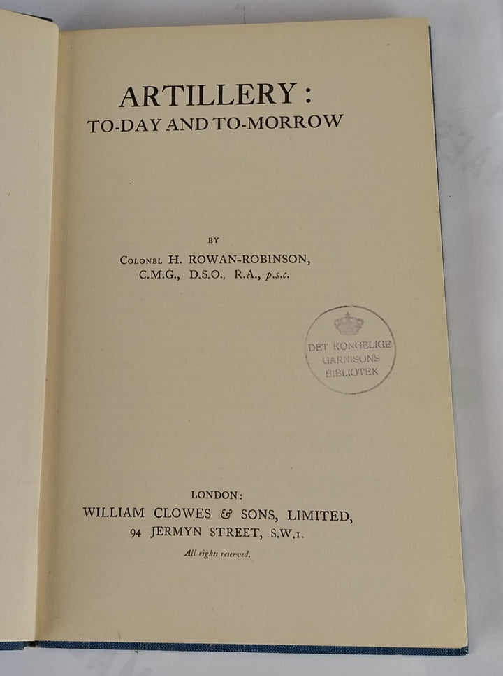 Artillery: To-day and to-morrow