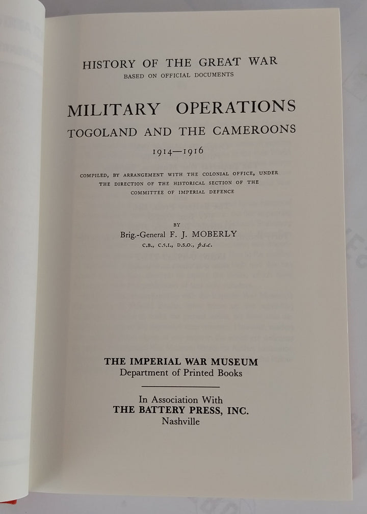 Military Operations, Togoland and the Cameroons, 1918
