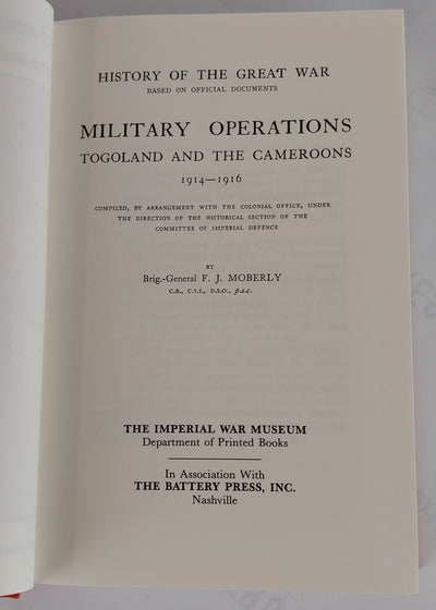 Military Operations, Togoland and the Cameroons, 1918