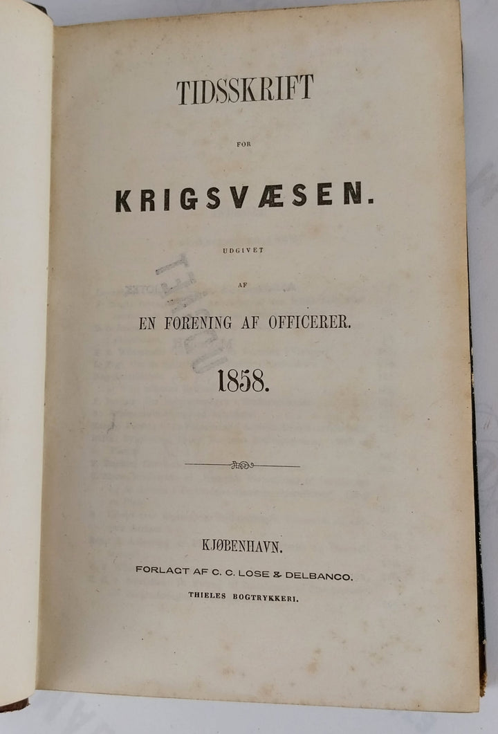 Tidsskrift for Krigsvæsen 1858