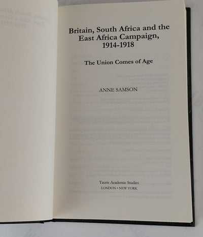 Britain, South Africa and East African Campaign, 1914-1918