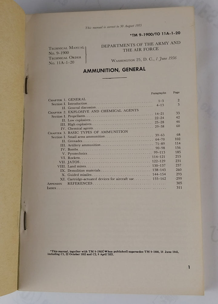 Ammunition General. TM 9-1900 & TO 11A-1-20
