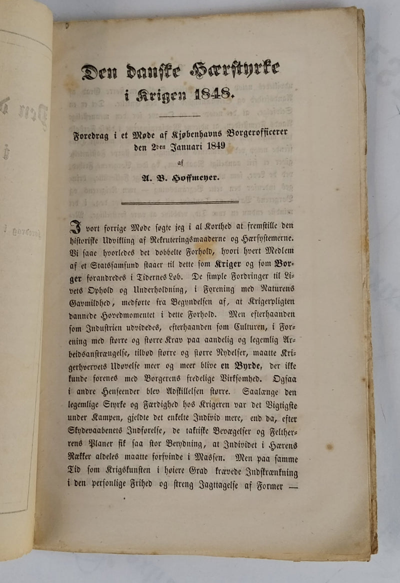 Den danske Hærstyrke i Aaret 1848