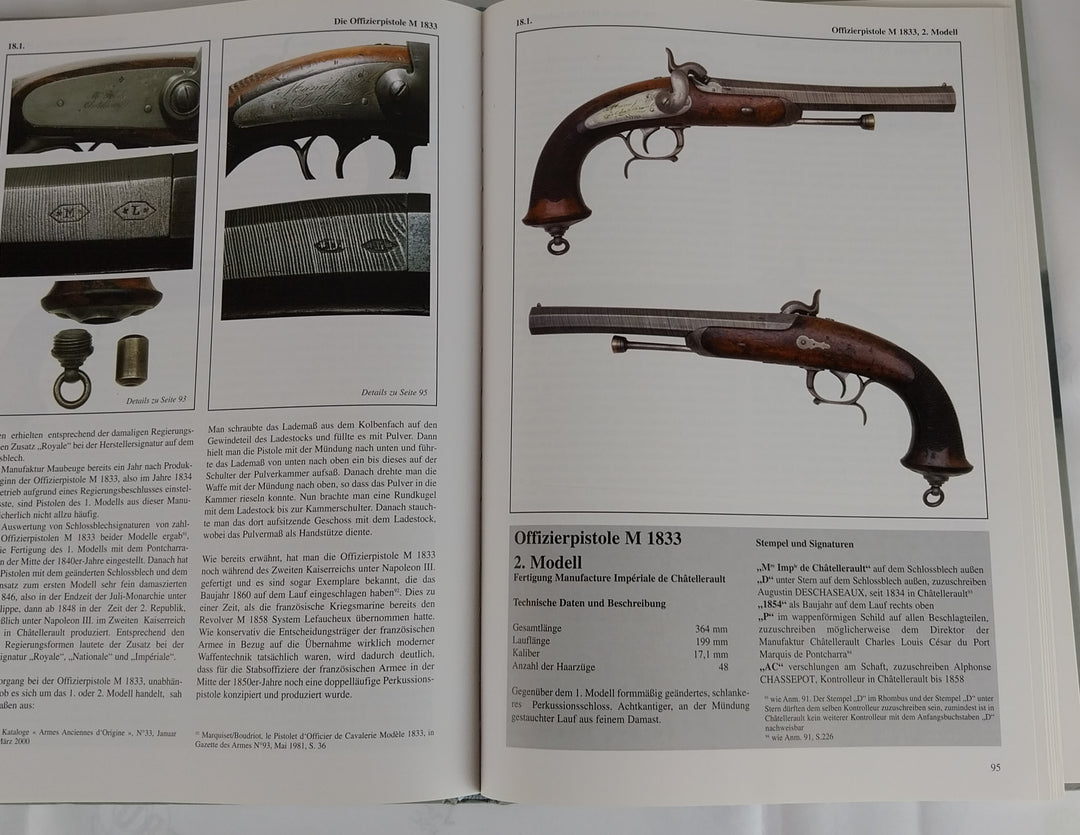 Französische Ordonnanzpistolen 1733-1870.