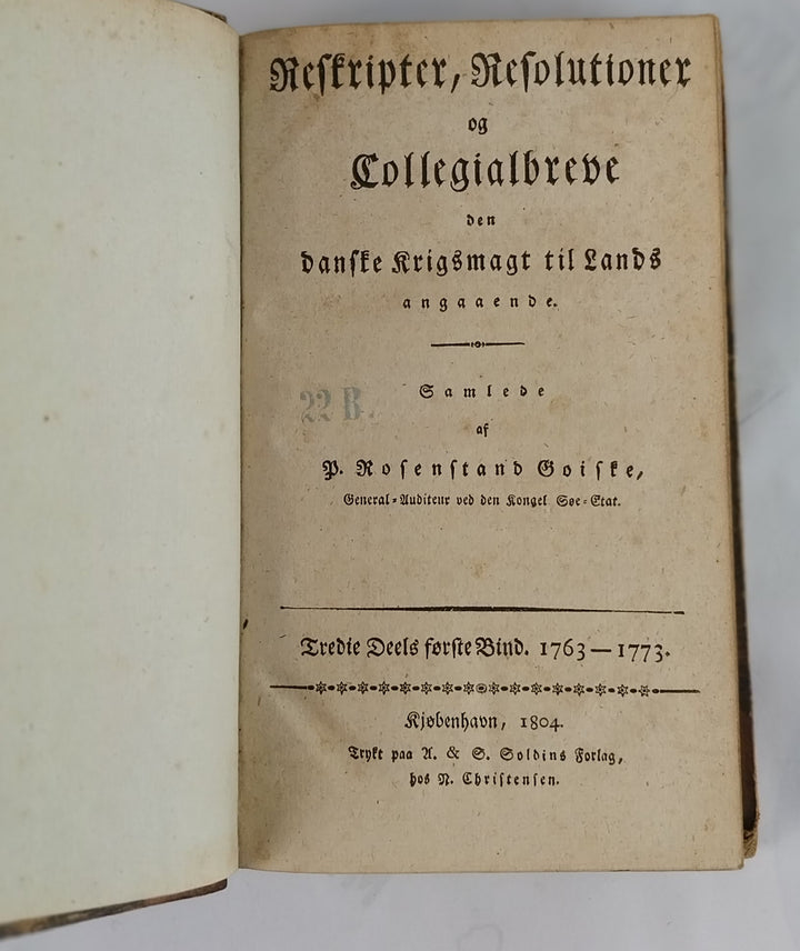 Reskripter, Resolutioner og Collegialbreve 1763-1784