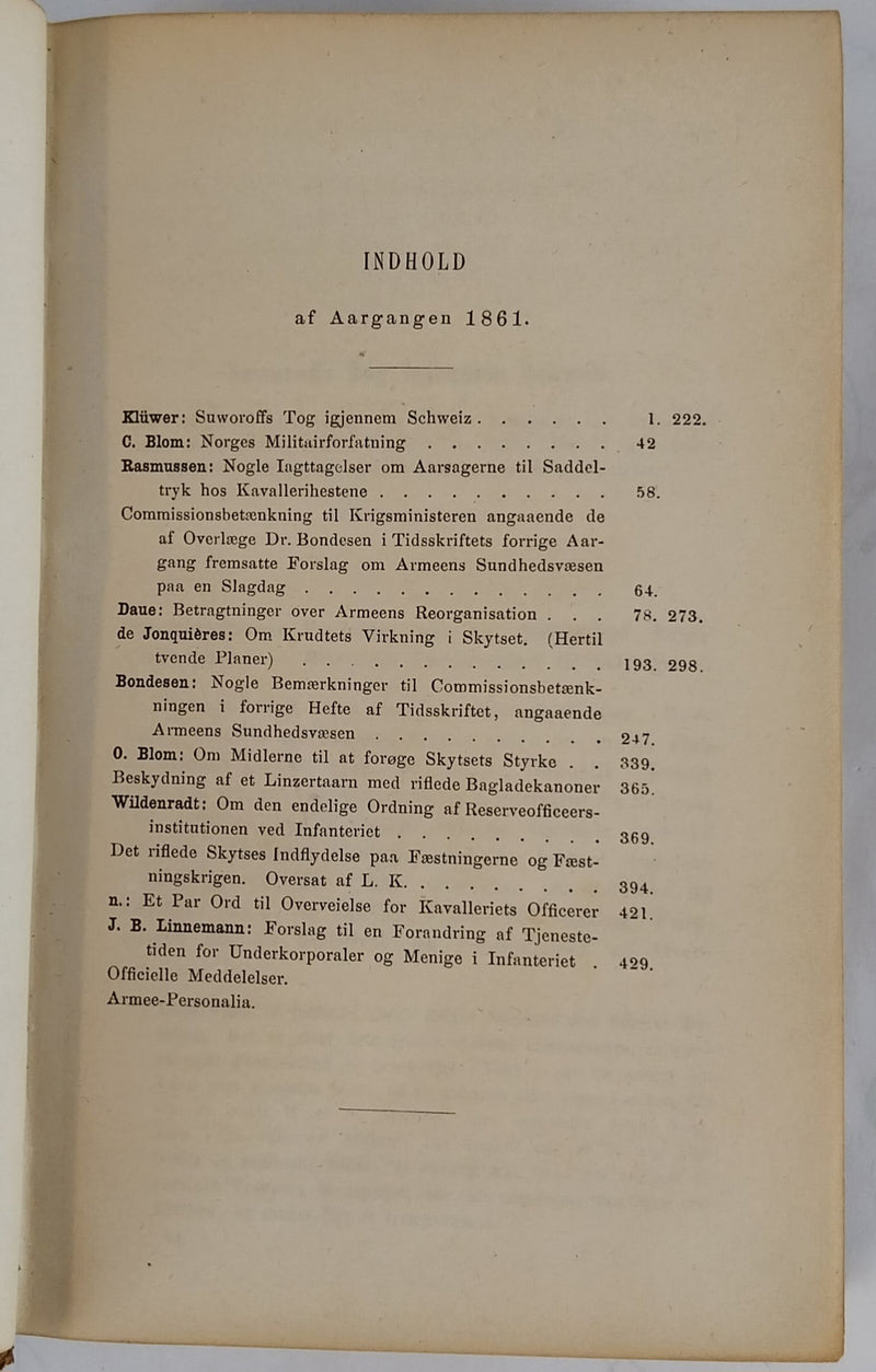 Tidsskrift for krigsvæsen 1868 — 1869 — 1870 — 1871