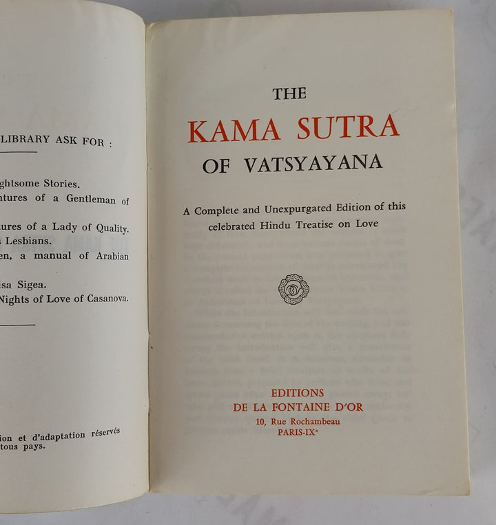 The Kama Sutra of Vatsyayana