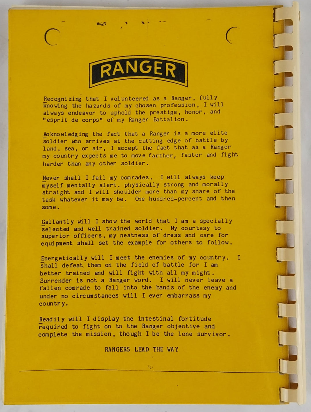Ranger Handbook. United States Army Infantry School
