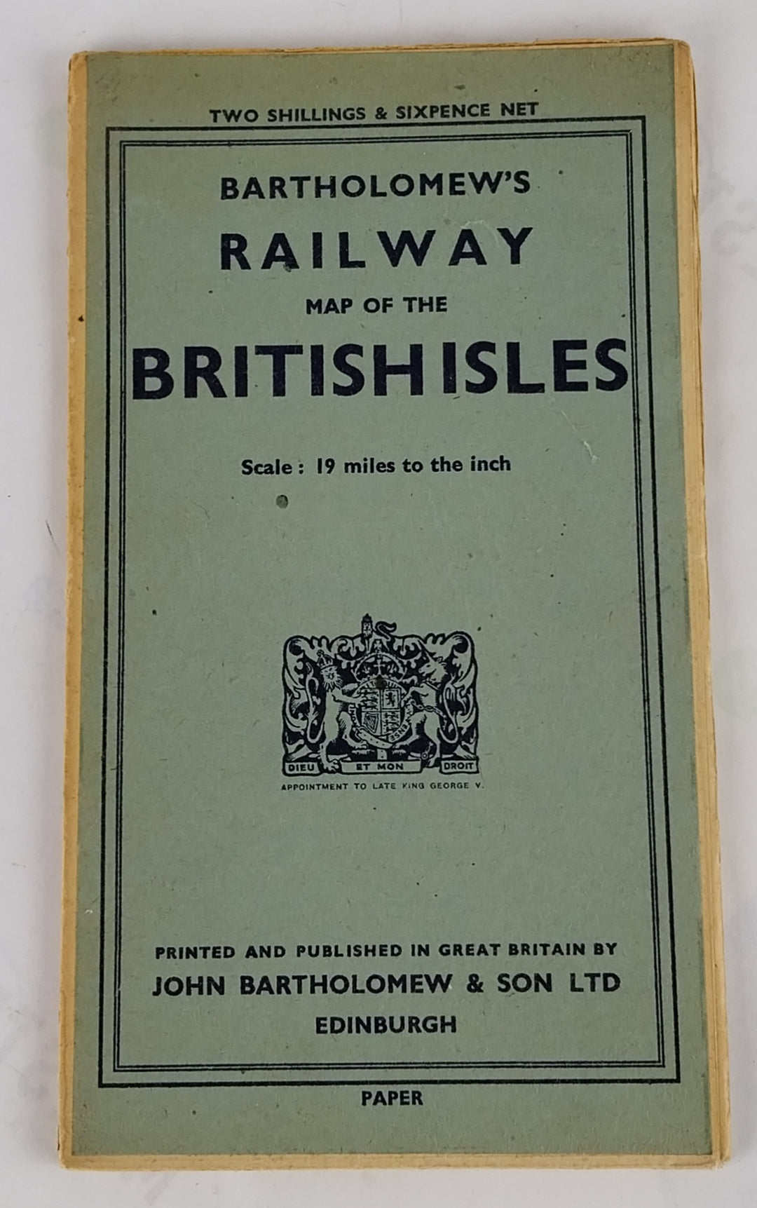 Bartholomew's Railway Map of the British Isles, c. 1939.