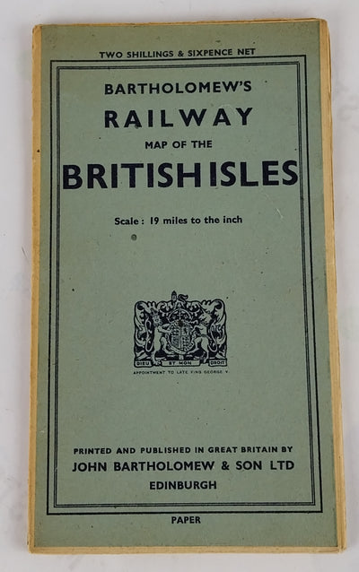Bartholomew's Railway Map of the British Isles, c. 1939.