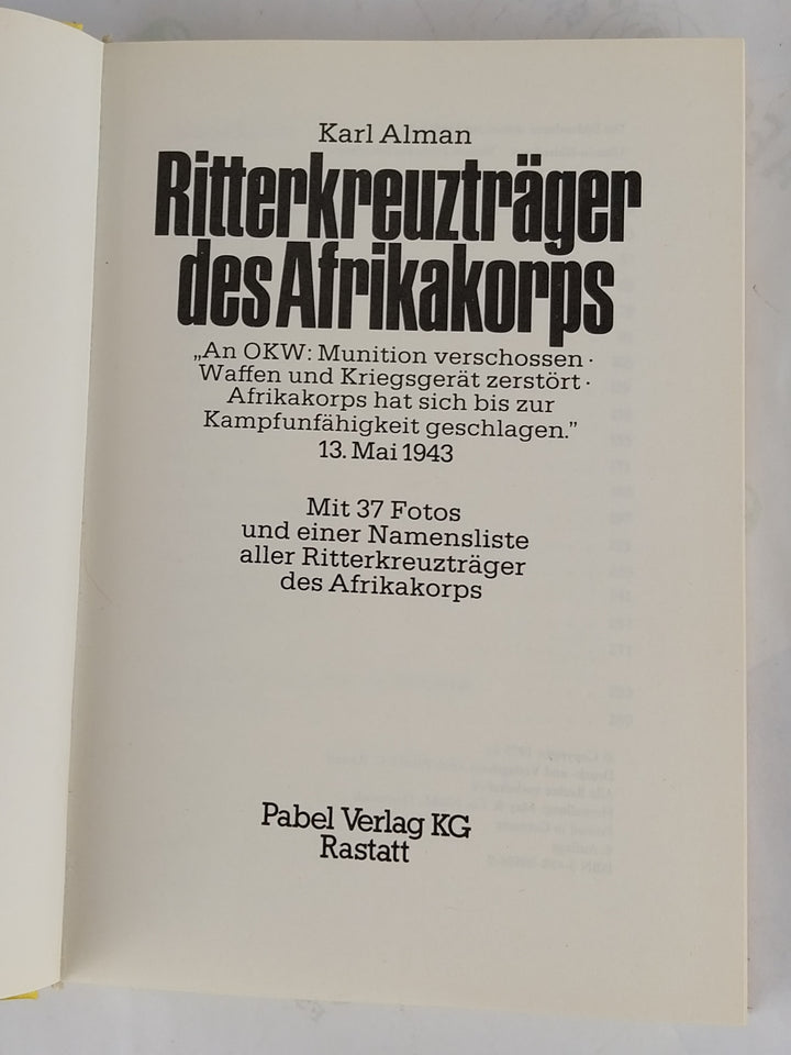Ritterkreuzträger des Afrikakorps