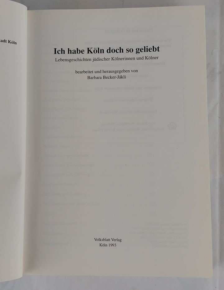 Ich habe Köln doch so geliebt