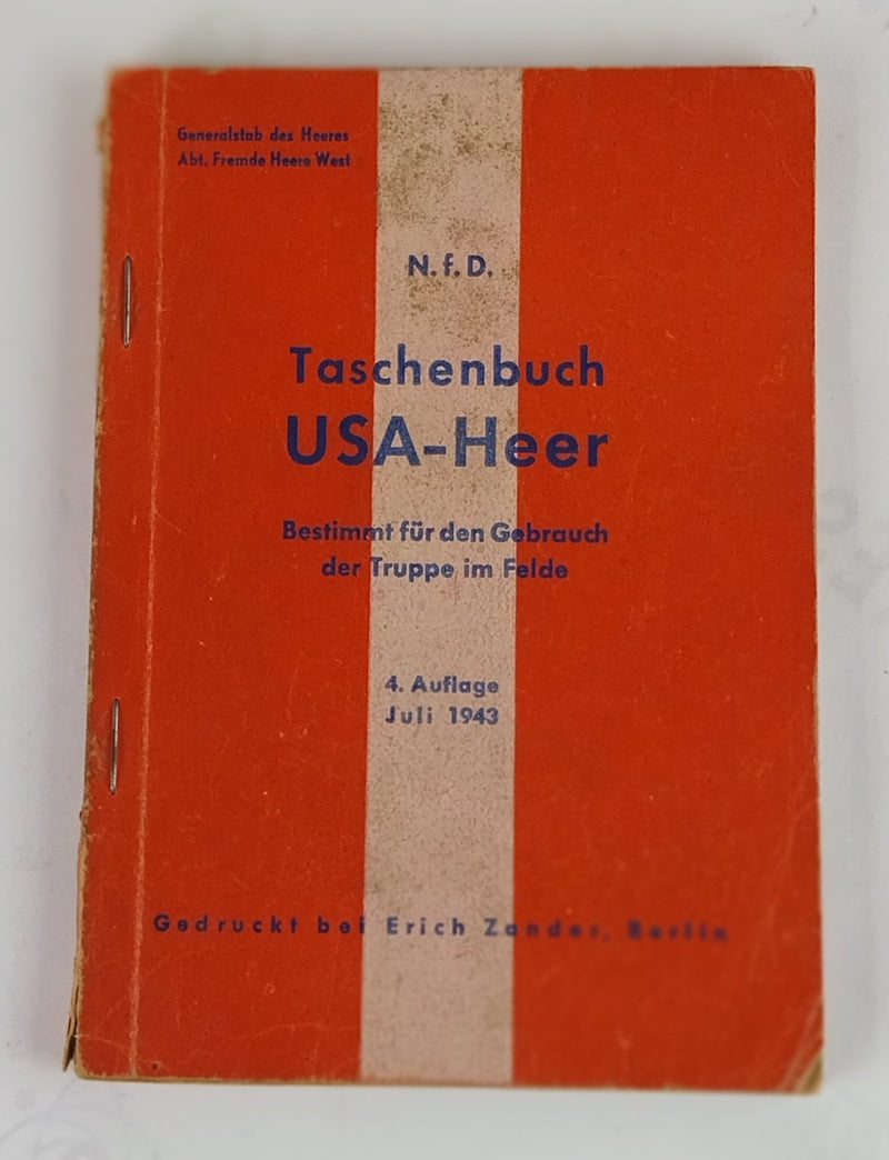 Taschenbuch USA-Heer. Bestimmt für der Gebrauch des Truppen im Felde