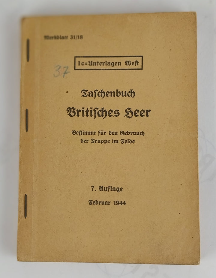 Taschenbuch Britisches Heer. Bestimmt für der Gebrauch des Truppen im Felde