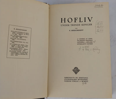 Hofliv under trende Konger