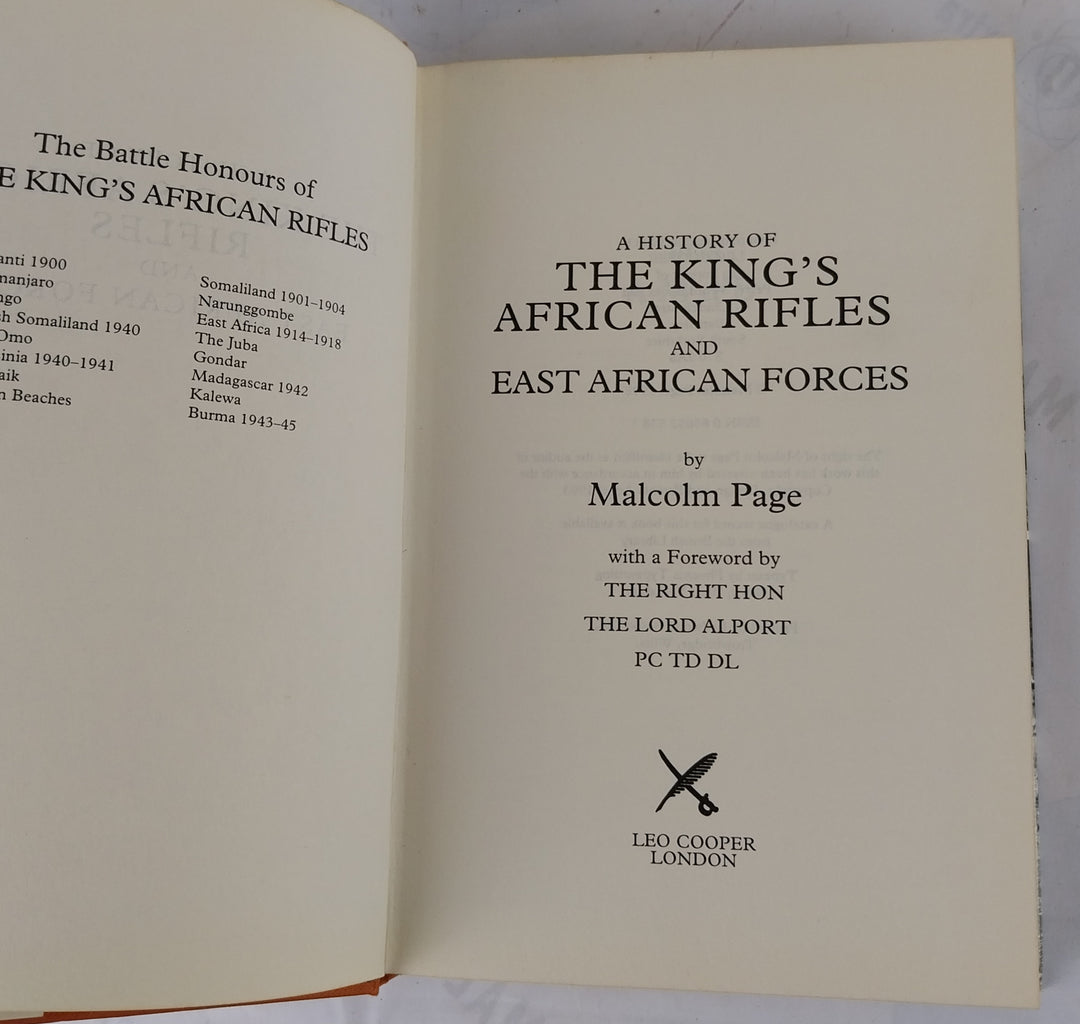 A history of the King's African Rifles and East African Forces