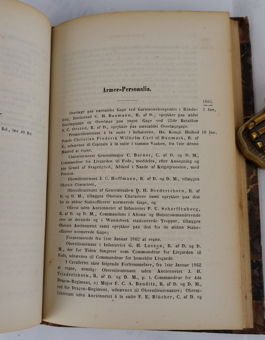 Love, Rescripter og Resolutioner som angaae Hæren for Aaret 1862