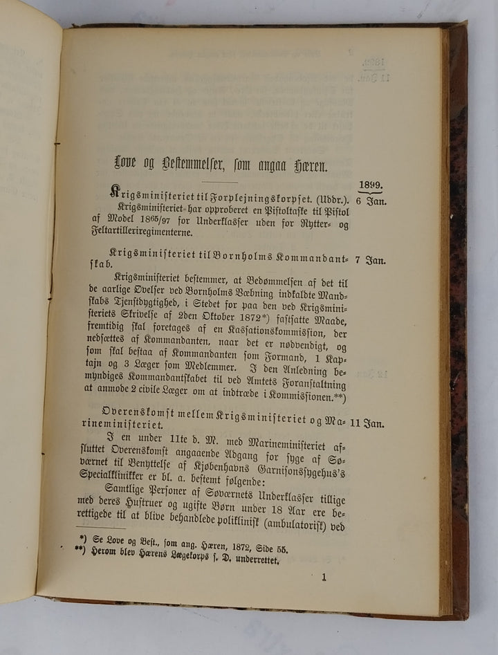 Kundgørelser for Hæren samt Love og Bestemmelser som angaa Hæren. 1899