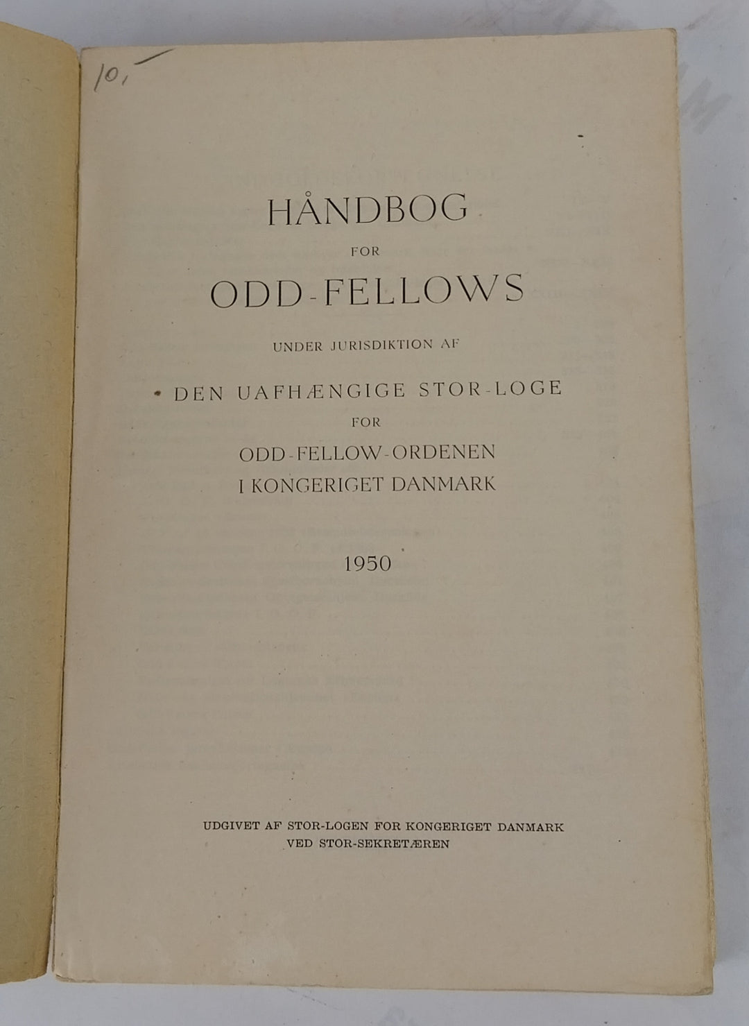 Håndbog for Odd-Fellows 1950