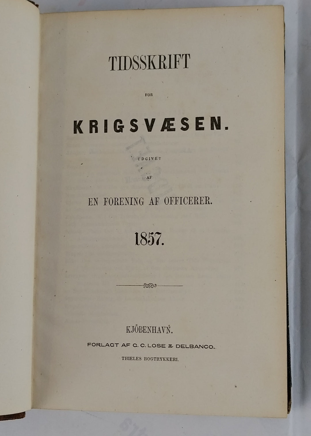 Tidsskrift for Krigsvæsen 1857