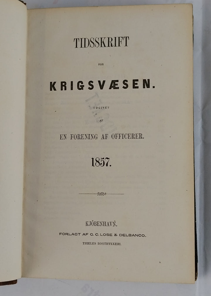 Tidsskrift for Krigsvæsen 1857