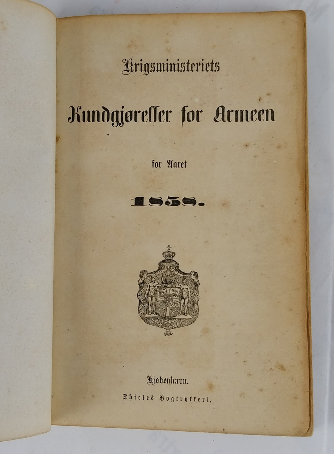 Krigsministeriets Kundgjørelser for Armeen for Aaret 1858
