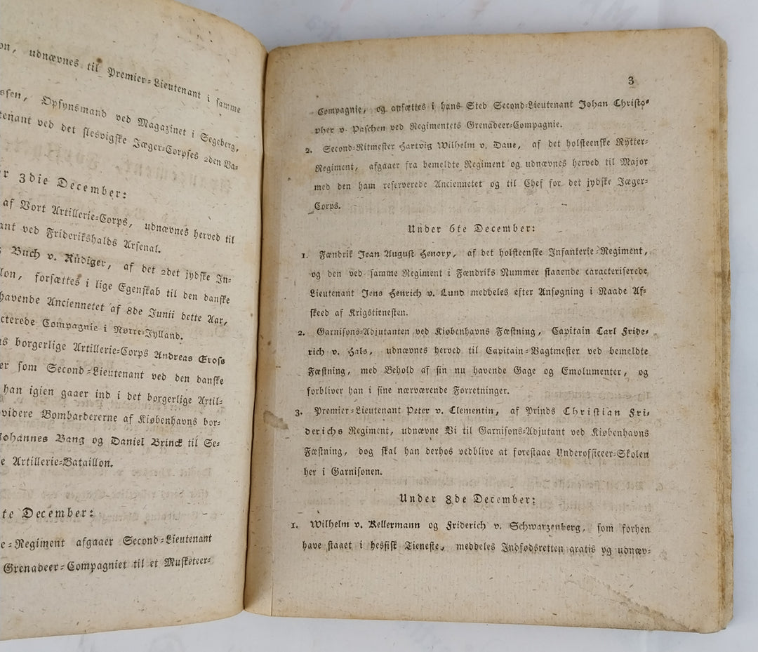 Bekiendtgiørelse af Avancement, Forflyttelse og afgang. 1808