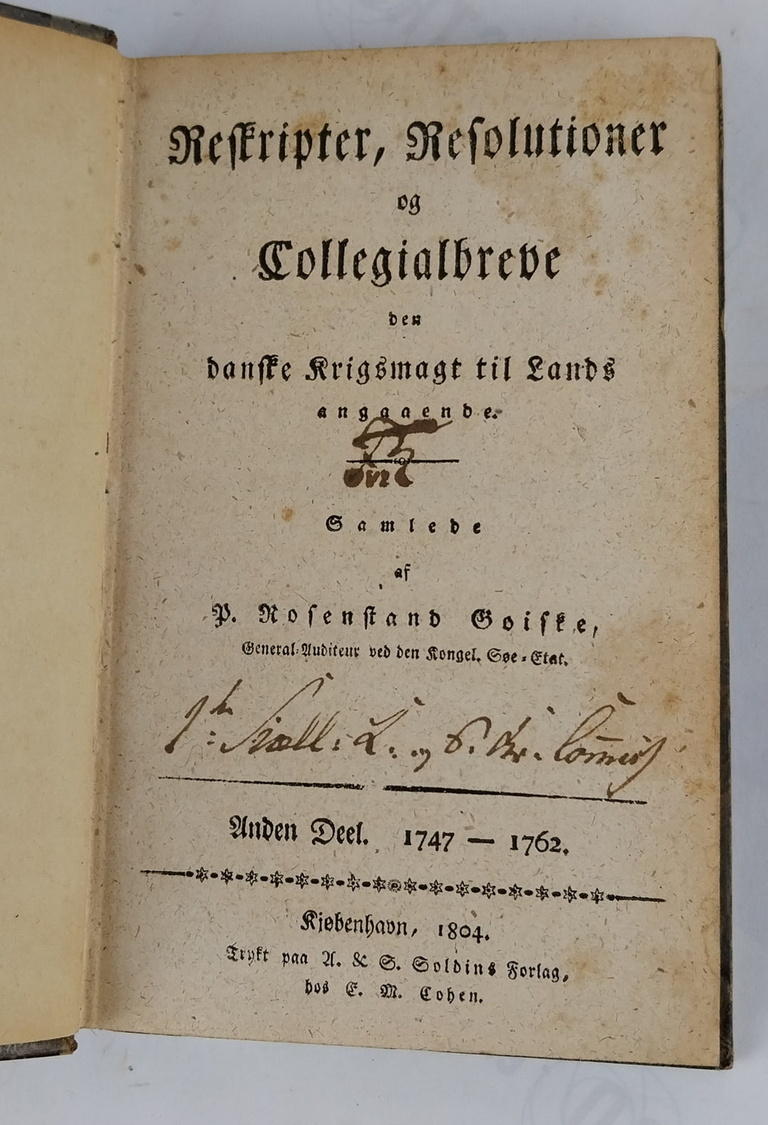 Reskripter, Resolutioner og Collegialbreve, Anden deel. 1747-1762