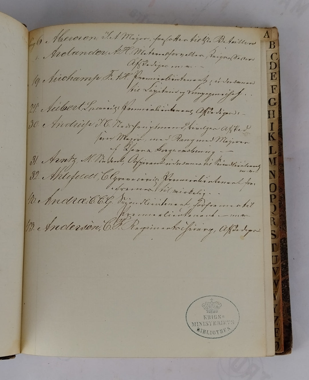 Bekiendtgiørelse af Avancement, Forflyttelse og afgang. 1834