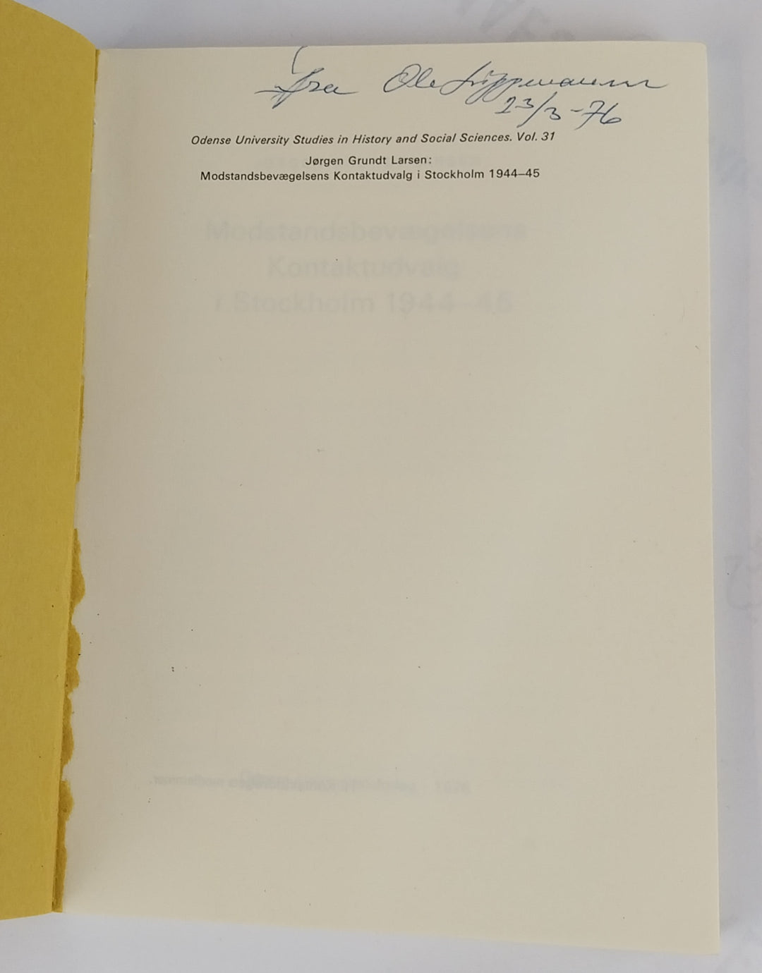 Modstandsbevægelsens Kontaktudvalg i Stockholm 1944-45