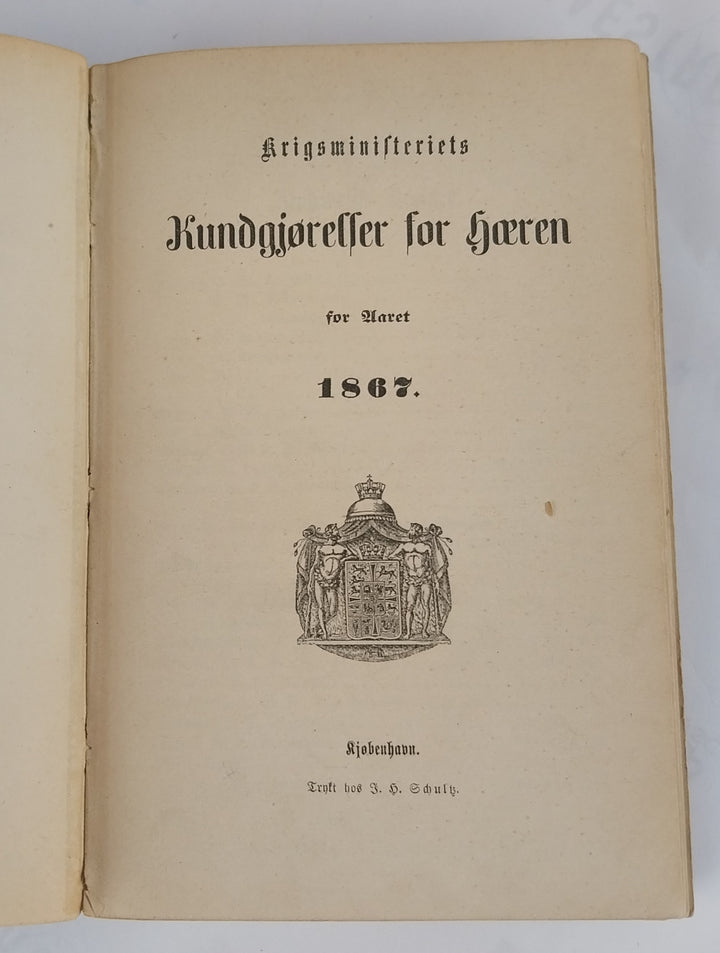 Kundgørelser for Hæren for Aaret 1867