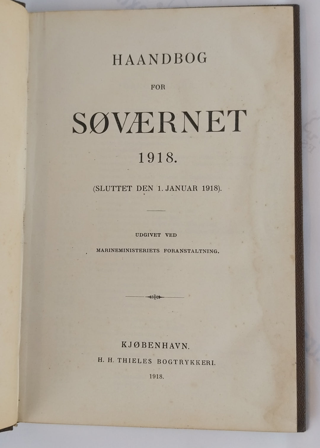Handbog for Søværnet 1918