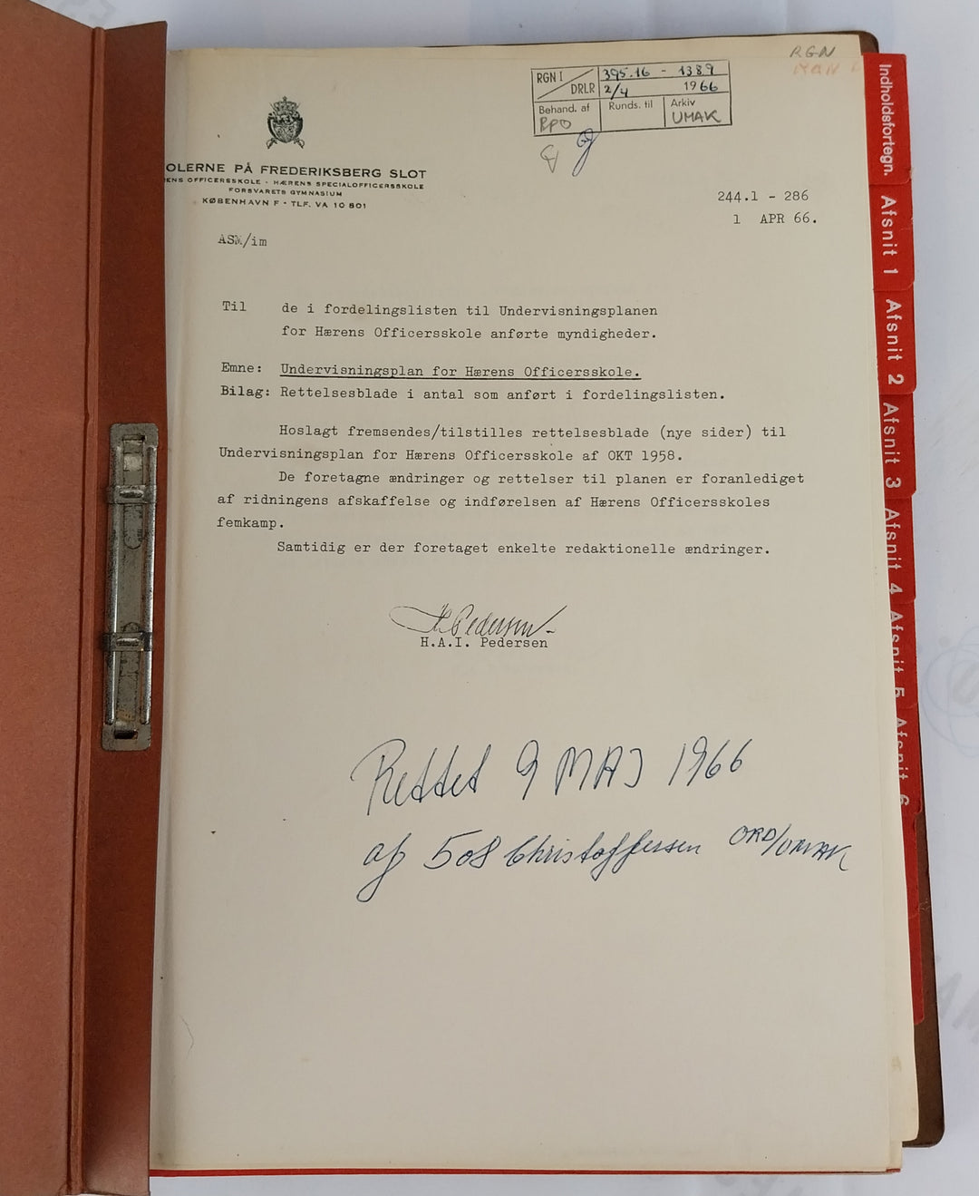 Undervisningsplan for Hærens Officersskole