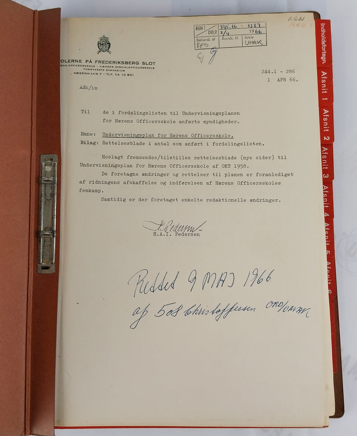 Undervisningsplan for Hærens Officersskole