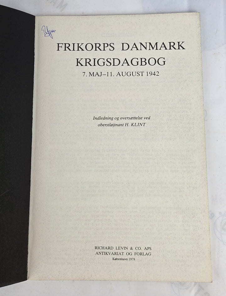 Frikorps Danmark krigsdagbog. 7. maj - 11. august 1942