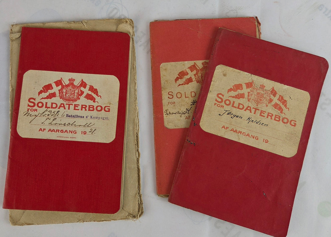 Soldaterbog 3 stk fra 1920erne