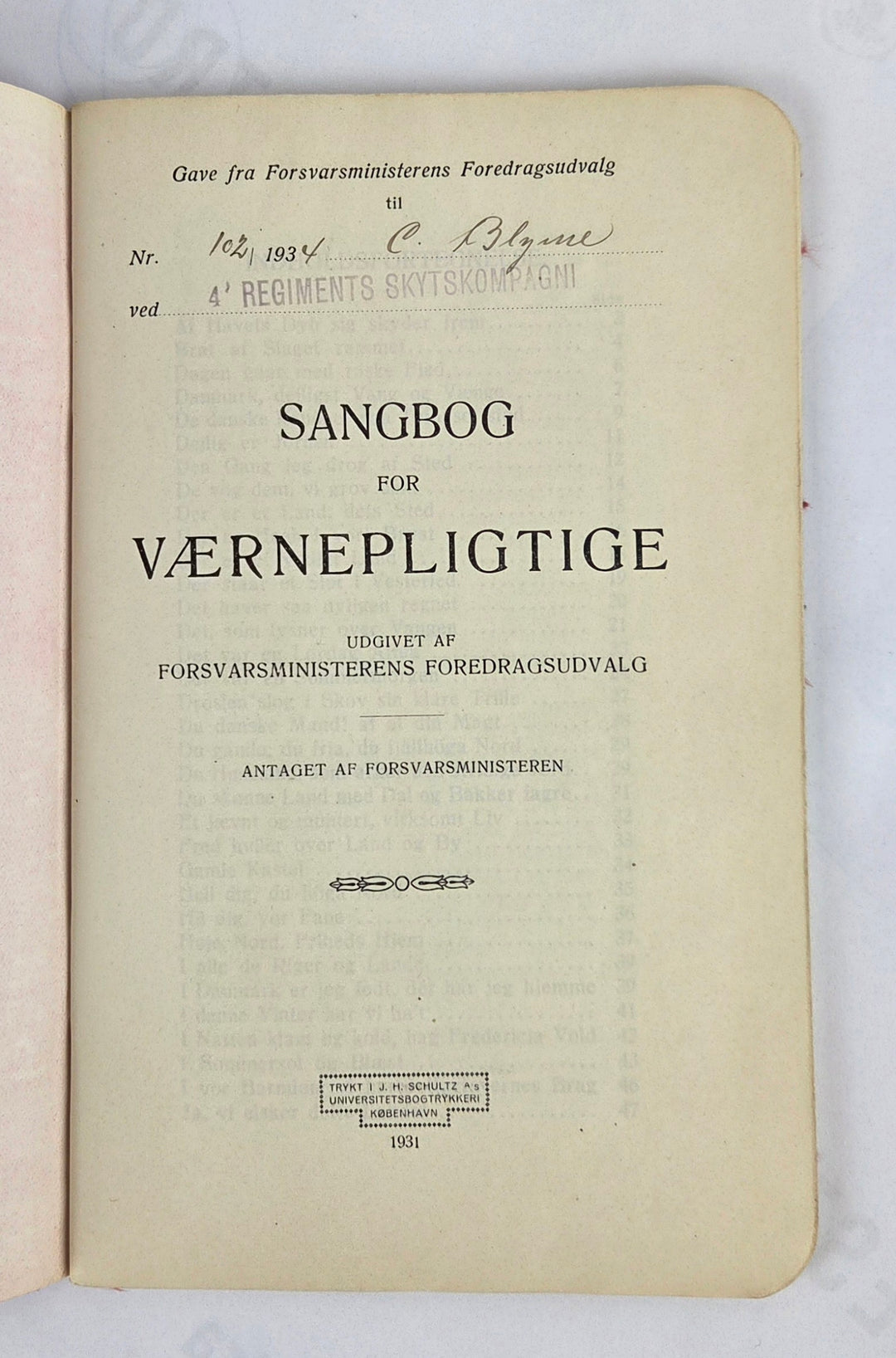 Sangbog for værnepligtige