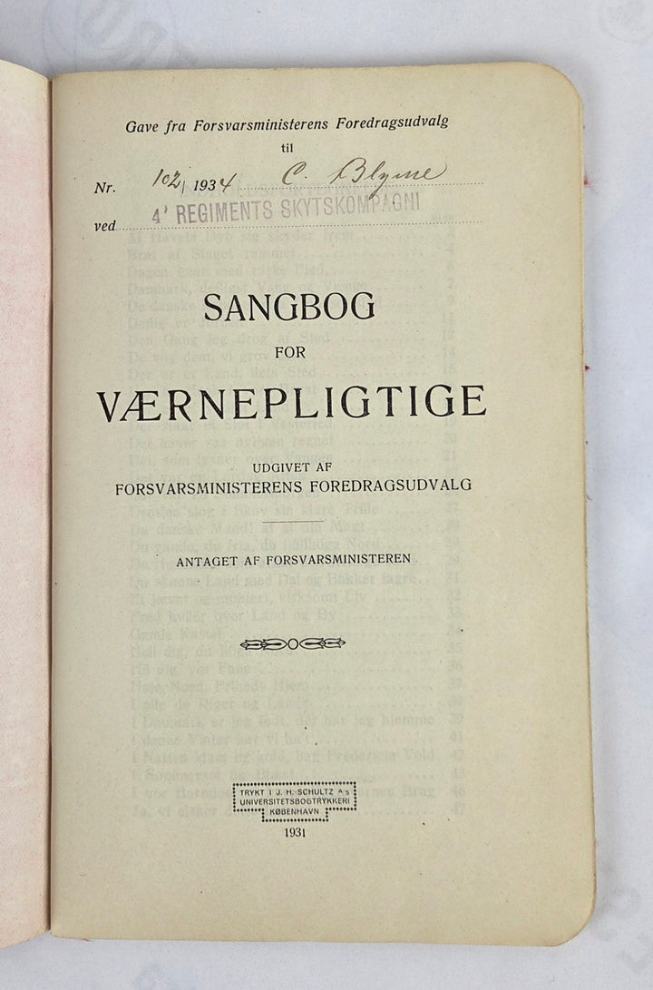 Sangbog for værnepligtige