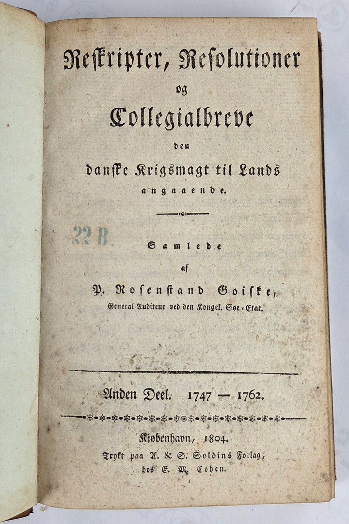 Reskripter, Resolutioner og Collegialbreve, Anden deel. 1747-1762