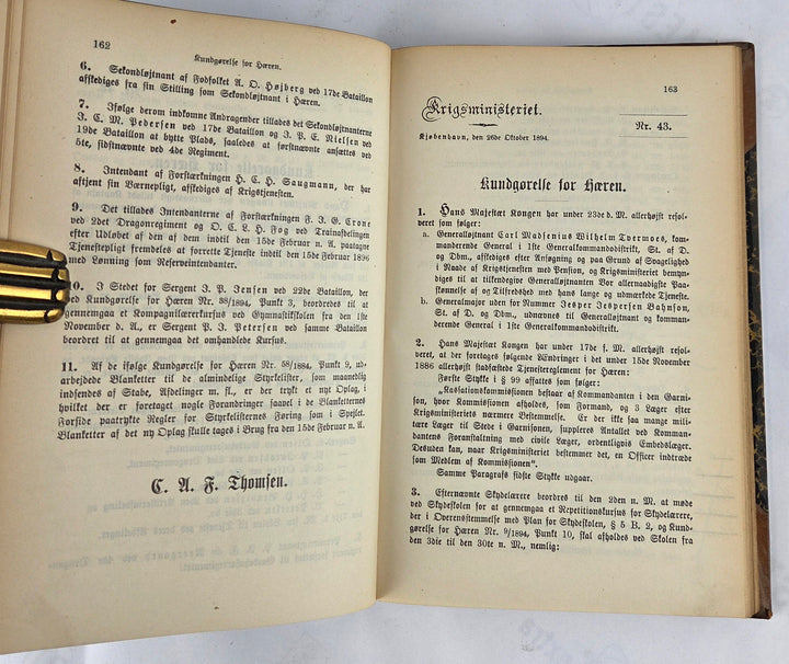 Krigsministeriets Kundgørelser for Hæren 1894