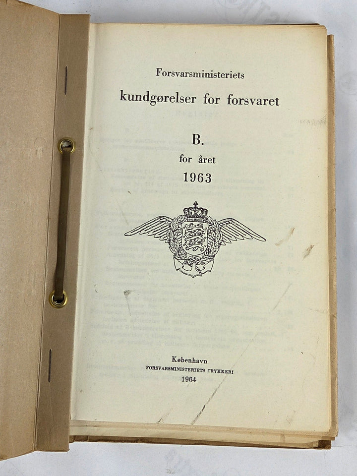 Forsvarsministeriets kundgørelser for forsvaret. B. for året 1963
