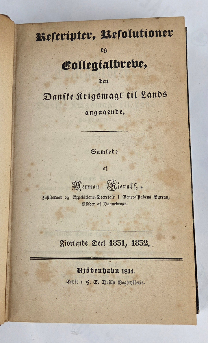 Reskripter, Resolutioner og Collegialbreve 1831, 1832