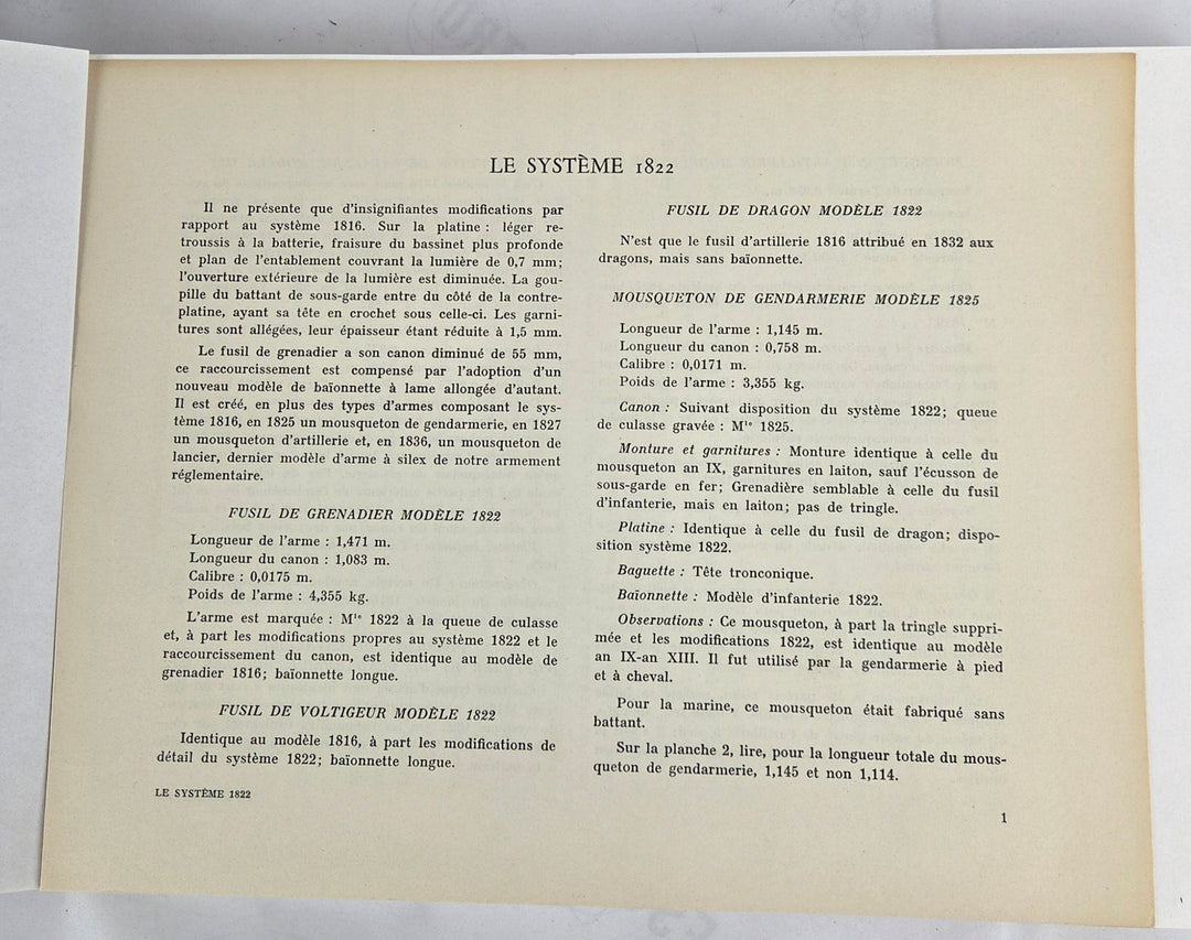Armes a Feu Francaises Modeles Reglementaires