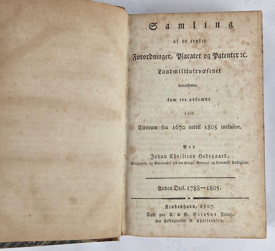 Samling af de trykte Forordninger, Plakater, Patenter &c. Anden deel 1788-1805