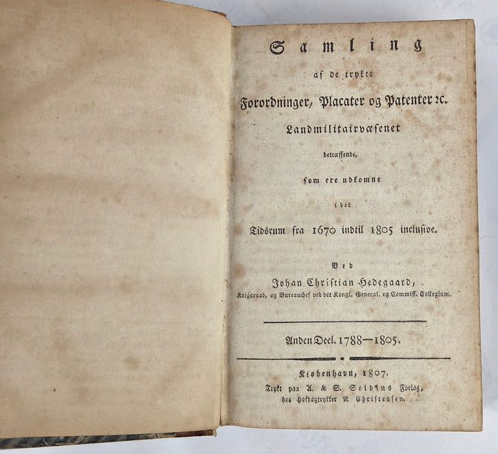 Samling af de trykte Forordninger, Plakater, Patenter &c. Anden deel 1788-1805